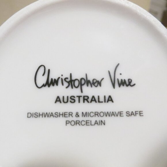 Christopher Vine Coffee Mug Dog Terrrier w/Glasses Cap Porcelain Australia 12oz - Picture 4 of 4